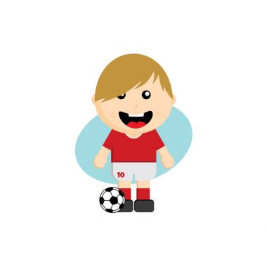 futbol takımı Dünya Şampiyonası. Oyuncu karakter. Vektör çizim
