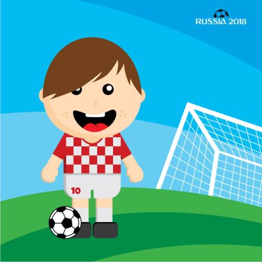 futbol takımı Dünya Şampiyonası. Oyuncu karakter. Vektör çizim