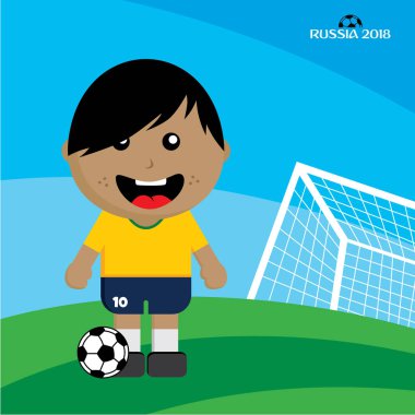 futbol takımı Dünya Şampiyonası. Oyuncu karakter. Vektör çizim