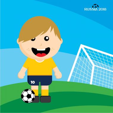 futbol takımı Dünya Şampiyonası. Oyuncu karakter. Vektör çizim