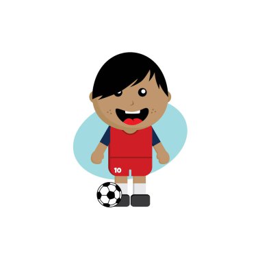 futbol takımı Dünya Şampiyonası. Oyuncu karakter. Vektör çizim