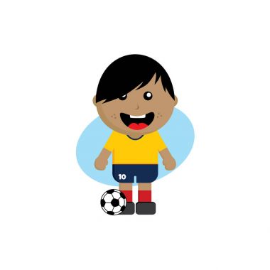 futbol takımı Dünya Şampiyonası. Oyuncu karakter. Vektör çizim