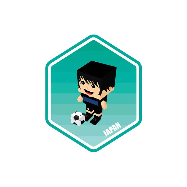 Fútbol Tema Personaje Del Jugador Japón Vector Ilustración — Archivo Imágenes Vectoriales