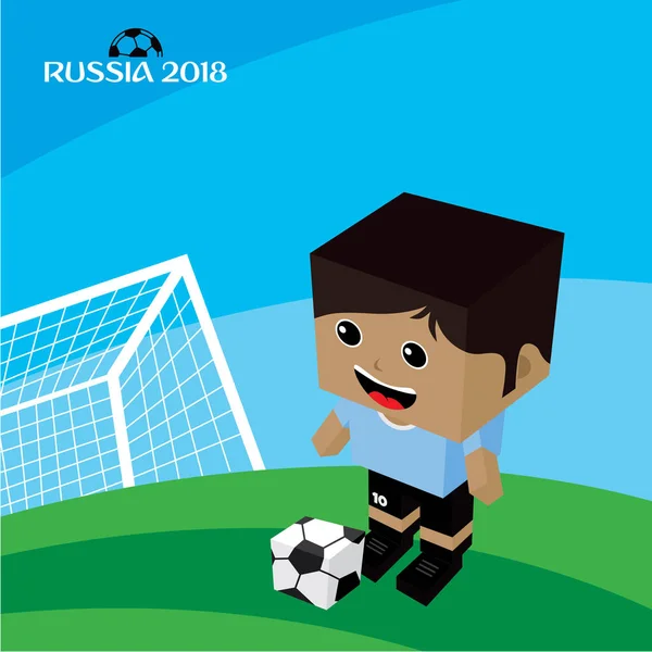 Campeonato Del Mundo Fútbol Personaje Del Jugador Ilustración Vectorial — Vector de stock