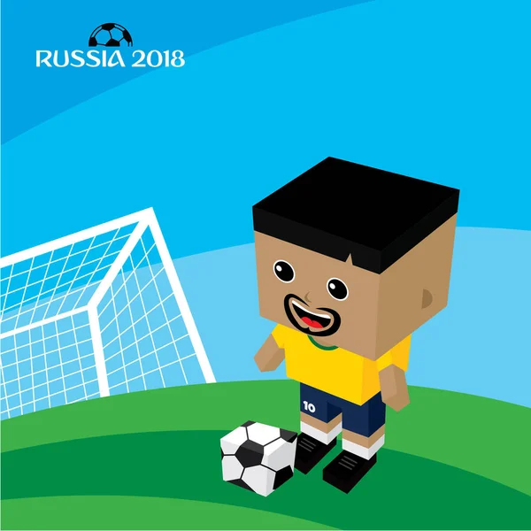 Campeonato Del Mundo Fútbol Personaje Del Jugador Ilustración Vectorial — Vector de stock