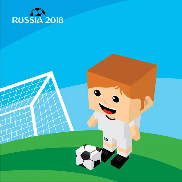 Campeonato Del Mundo Fútbol Personaje Del Jugador Ilustración Vectorial — Vector de stock