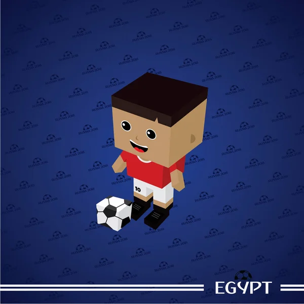 Futbol Tema Oyuncu Karakteri Mısır Vektör Çizim — Stok Vektör
