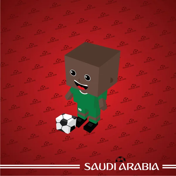 Tema Del Calcio Personaggio Del Giocatore Arabia Saudita Illustrazione Vettoriale — Vettoriale Stock