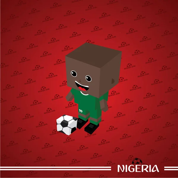 Soccer Theme Player Character Nigeria Vector Illustration — Stock Vector