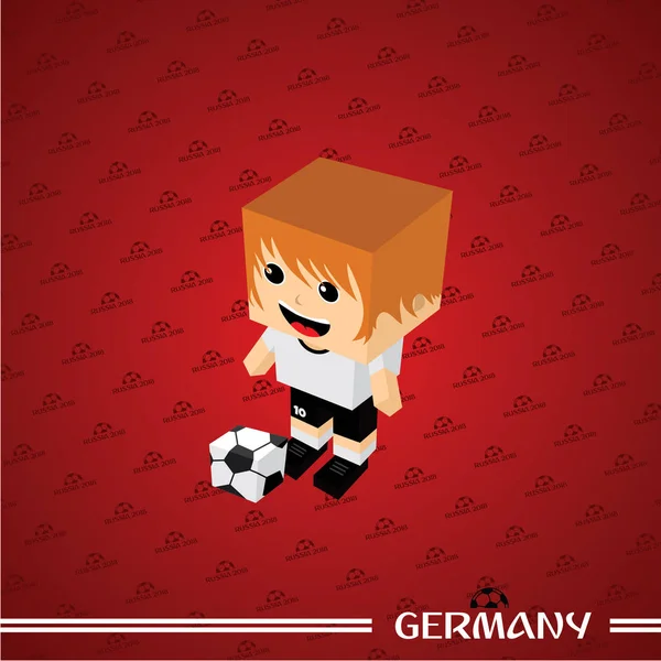 Fotboll Tema Spelare Karaktär Tyskland Vektorillustration — Stock vektor