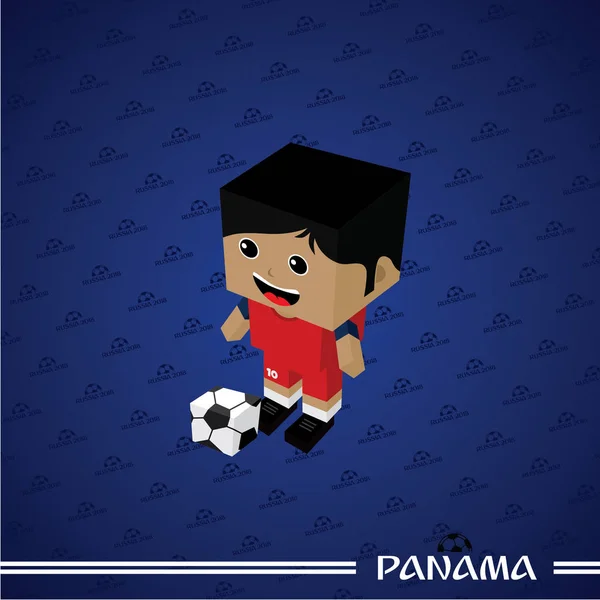 Футбольная Тема Персонаж Игрока Панама Векторная Иллюстрация — стоковый вектор
