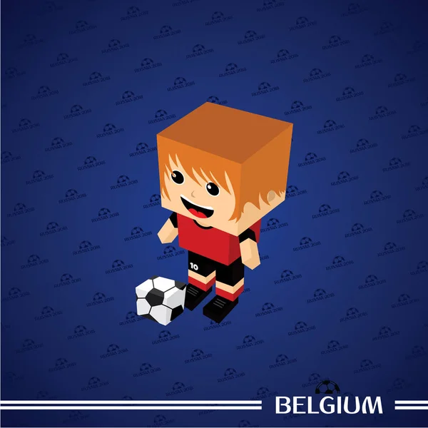 Tema Del Calcio Personaggio Del Giocatore Belgio Illustrazione Vettoriale — Vettoriale Stock