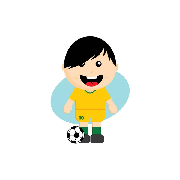 Campeonato Del Mundo Fútbol Personaje Del Jugador Ilustración Vectorial — Vector de stock