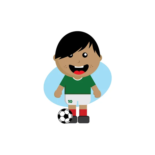 Futbol Takımı Dünya Şampiyonası Oyuncu Karakter Vektör Çizim — Stok Vektör