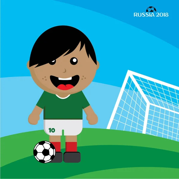 Campeonato Del Mundo Fútbol Personaje Del Jugador Ilustración Vectorial — Archivo Imágenes Vectoriales