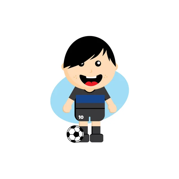 Futbol Takımı Dünya Şampiyonası Oyuncu Karakter Vektör Çizim — Stok Vektör