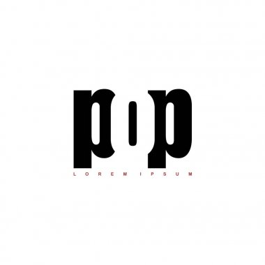 Alfabe harfleri Pop logosu, üzerinde beyaz izole. Vektör çizim.