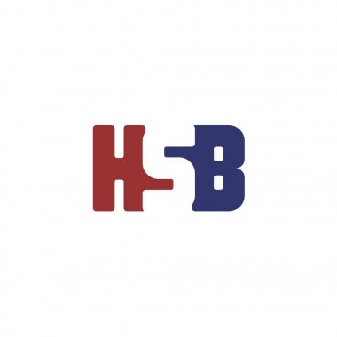 Alfabe harfleri Hsb logosu, üzerinde beyaz izole. Vektör çizim.