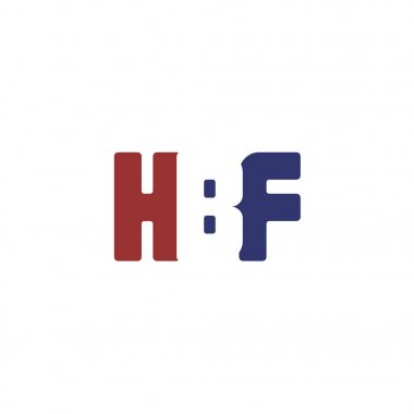 Alfabe harfleri Hbf logosu, üzerinde beyaz izole. Vektör çizim.