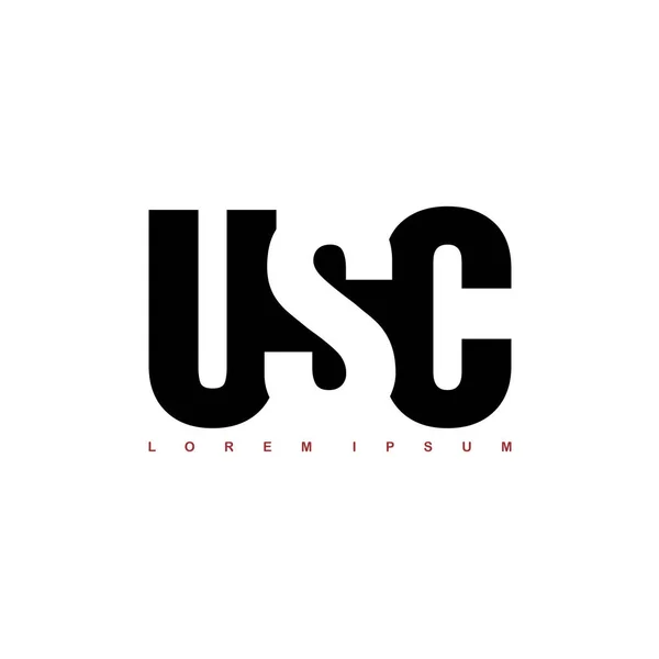 Buchstaben Usc Logo Isoliert Auf Weiß Vektorillustration — Stockvektor