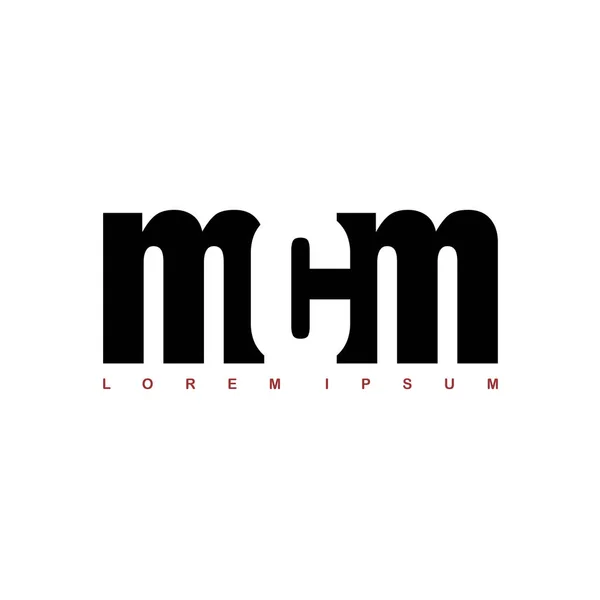 Alfabet Letters Mcm Logo Geïsoleerd Wit Vectorillustratie — Stockvector