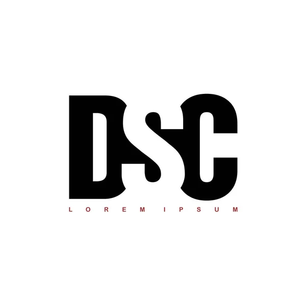 Letras Alfabeto Logotipo Dsk Isolado Branco Ilustração Vetorial — Vetor de Stock