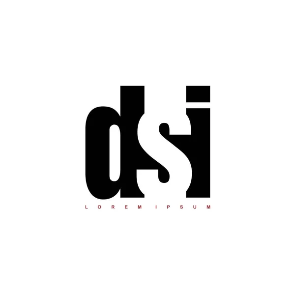 Alfabet Letters Dsi Logo Geïsoleerd Wit Vectorillustratie — Stockvector