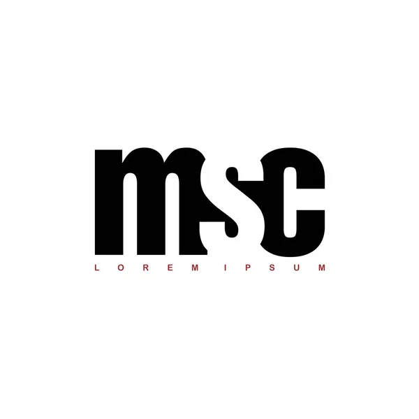 Alfabet Letters Msc Logo Geïsoleerd Wit Vectorillustratie — Stockvector
