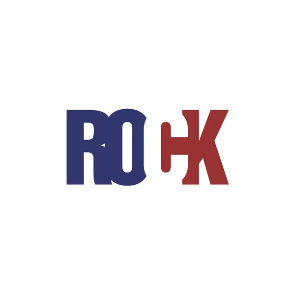 Word Rock Als Logo Geïsoleerd Wit Vectorillustratie — Stockvector