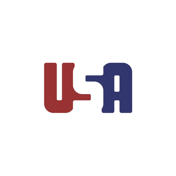Logo Usa Litery Alfabetu Białym Tle Ilustracja Wektorowa — Wektor stockowy
