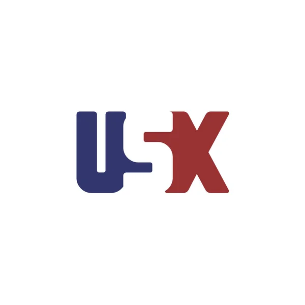 Letras Del Alfabeto Logotipo Usx Aislado Blanco Ilustración Vectorial — Vector de stock