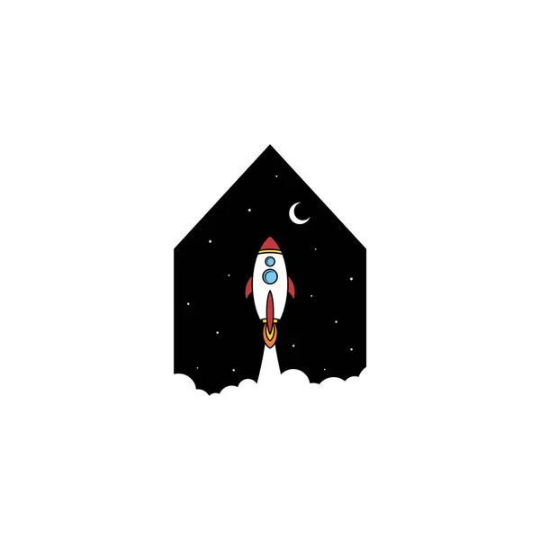 Simple Icon Space Rocket Vector Illustration — Stock Vector