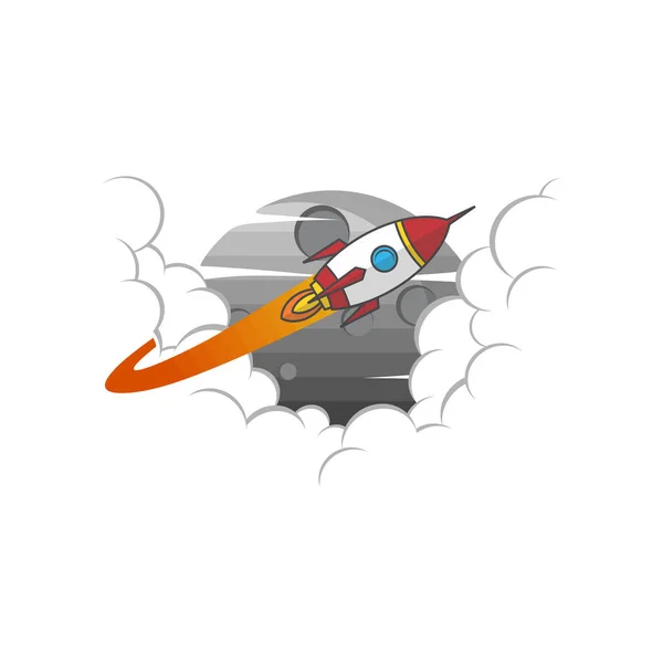 Icono Simple Cohete Espacial Ilustración Vectorial — Vector de stock