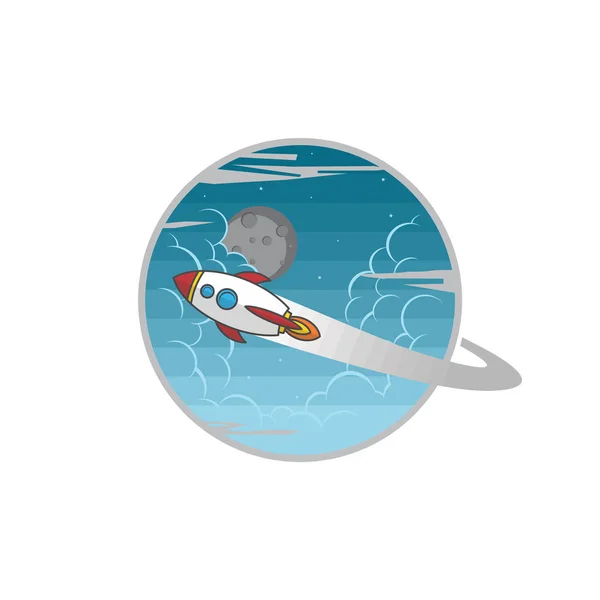 Simple Icon Space Rocket Vector Illustration — Stock Vector