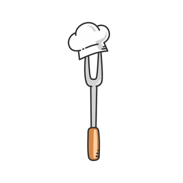 Simple Fork Kitchen Tool Icon White Background Vector Illustration — Stock Vector
