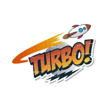 Uzay turbo roketinin basit simgesi, vektör illüstrasyonu