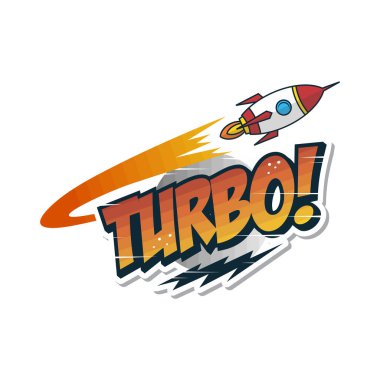 Uzay turbo roketinin basit simgesi, vektör illüstrasyonu