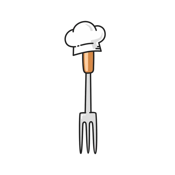 Icône Simple Outil Cuisine Fourchette Sur Fond Blanc Illustration Vectorielle — Image vectorielle