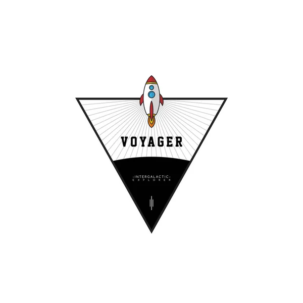 Espacio Voyager Triángulo Icono Sobre Fondo Blanco — Archivo Imágenes Vectoriales
