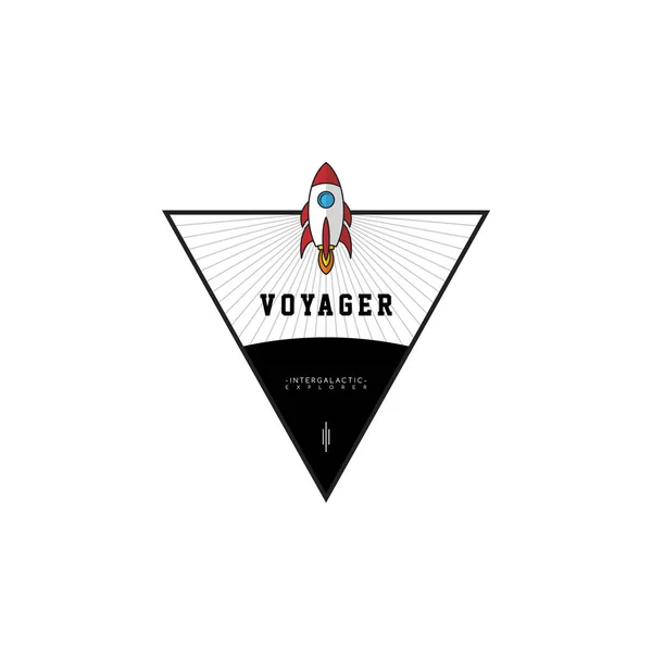 Space Voyager Triangle Icon White Background — Stock Vector