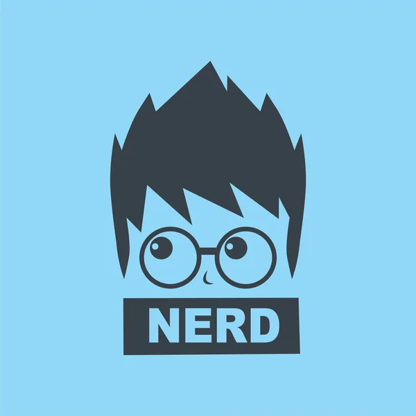 Nerd Logo 简单的矢量说明 — 图库矢量图片