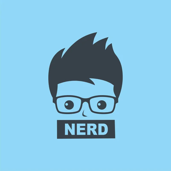 Nerd Logotyp Helt Enkelt Vektor Illustration — Stock vektor