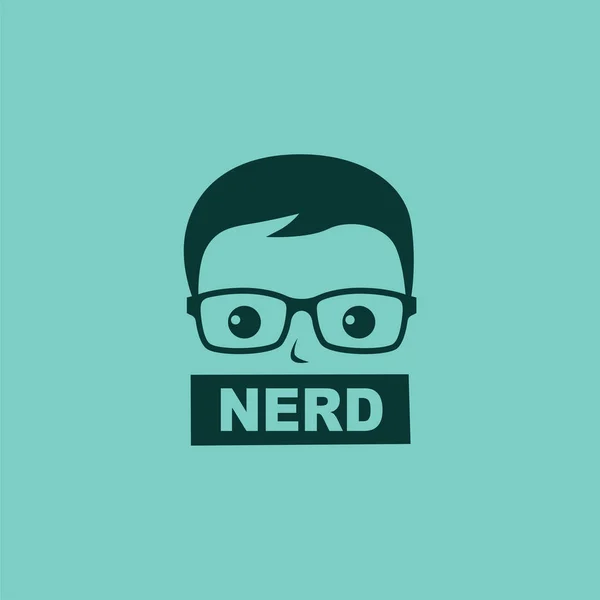 Nerd Logotyp Helt Enkelt Vektor Illustration — Stock vektor