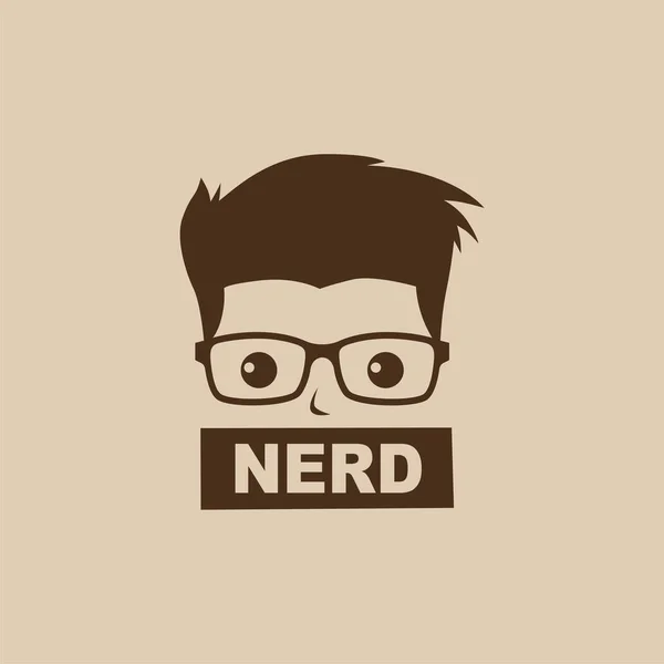 Nerd Logo 简单的矢量说明 — 图库矢量图片