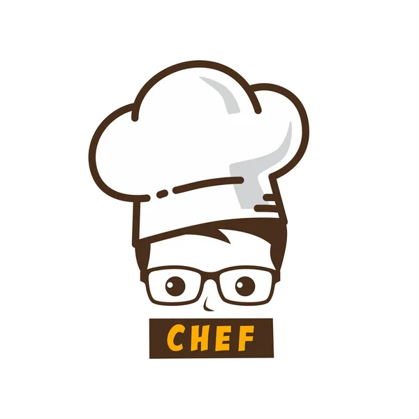 Master Chef Art Logo Izolowane Białym Tle — Wektor stockowy