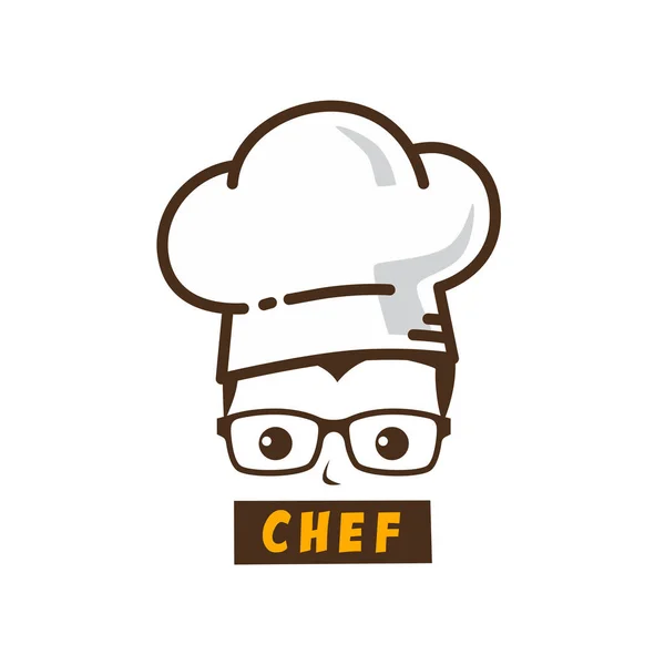 Master Chef Art Logo Isolated White Background — Stock Vector