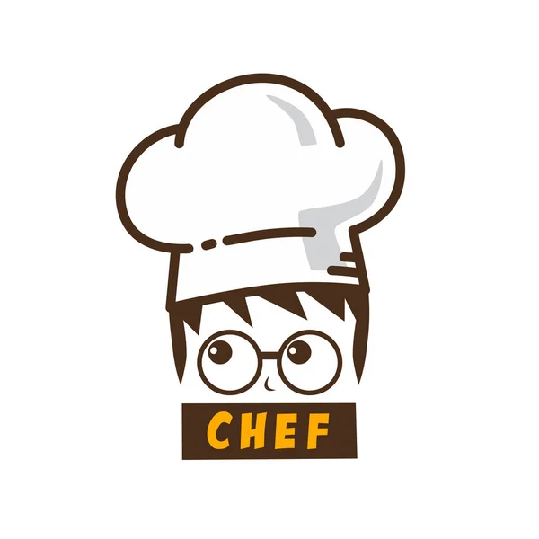 Master Chef Art Logo Izolowane Białym Tle — Wektor stockowy