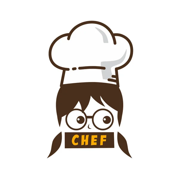 Master Chef Art Logo Izolowane Białym Tle — Wektor stockowy