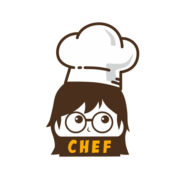 Maître Chef Art Logo Isolé Sur Fond Blanc — Image vectorielle