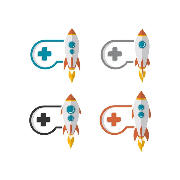 Cosmic Rocket Joysticks Vector Illustration — Stock Vector
